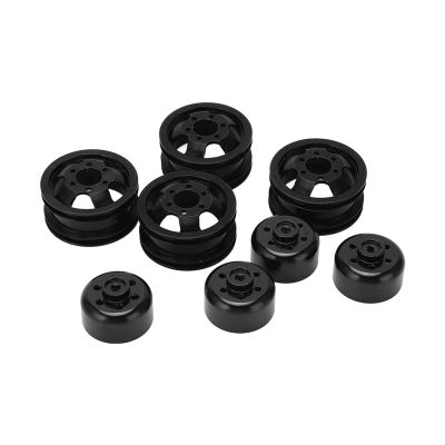 Alomejor RC Car Wheel Hub, Aluminum Alloy Wheel Rim Hub Reduce for Fj40 C14 C24 B14 B24 B16 B36 1/16 Model Vehicles (Black)