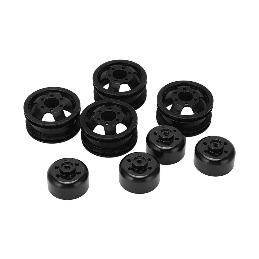 Alomejor RC Car Wheel Hub, Aluminum Alloy Wheel Rim Hub Reduce for Fj40 C14 C24 B14 B24 B16 B36 1/16 Model Vehicles (Black)