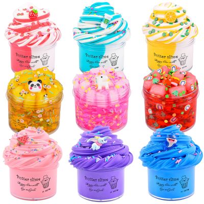 9 Pack Slime Kit, with 3Jelly Cube Crunchy Slime and 3 Cloud Slime and 3 Butter Slime, Clear Crunchy Slime Kit Toy, for Girls & Boys, Soft Non-Sticky Clear Slime, Party Favor for Kids, Birthday Favor