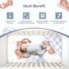 100% Cotton Fitted Crib Sheet, Woodland Dreams Sleeping Animal Pattern, Fox Fawn Lion Tiger, Standard 52 x 28 in Crib Mattress Fit view 3
