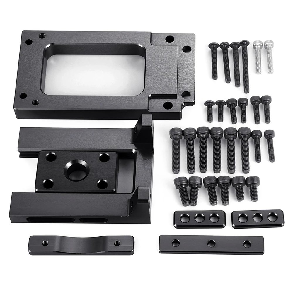 for MIB-IDAO Aluminum Alloy Motor Seat Base Mount for 1/5 RC Crawler Car for X-Maxx for XM-AXX 8S 77086-4 Buggy Trucks Upgrade Parts(Black)