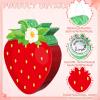 Aoriher Strawberry Piata Red Strawberry Party Game Set Summer Fruit Piata Berry Birthday Decoration with Stick and Mask for Summer Fruit Theme Birthday Baby Shower Party Game Supplies Decoration view 2