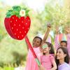 Aoriher Strawberry Piata Red Strawberry Party Game Set Summer Fruit Piata Berry Birthday Decoration with Stick and Mask for Summer Fruit Theme Birthday Baby Shower Party Game Supplies Decoration view 4