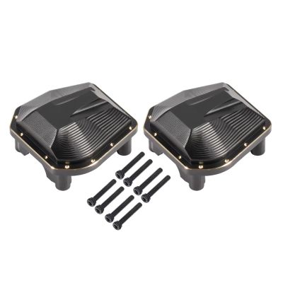 RC Car Repair Kit for Axial for SCX10 PRO 1/10 Scale RC Comp Car Crawler 4x4 for LCG for Chassis Front Rear Axle Upgrade Parts 33g Black Coating Brass Diff Cover(2 pcs)