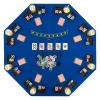 Giantex 48" Poker Table Top, 8 Player Foldable Texas Holdem Poker Mat Layout w/Carrying Bag, Cup Holders, Chip Trays, Portable Anti-Slip Blackjack Octagonal Poker Table Topper for Card Casino Game view 1