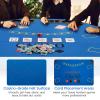 Giantex 48" Poker Table Top, 8 Player Foldable Texas Holdem Poker Mat Layout w/Carrying Bag, Cup Holders, Chip Trays, Portable Anti-Slip Blackjack Octagonal Poker Table Topper for Card Casino Game view 3