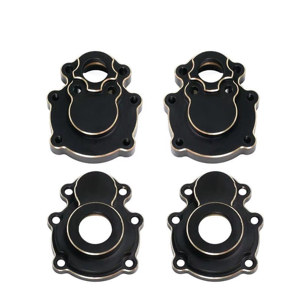 RC Parts Compatible with FMS FCX10 1/10 RC Crawler Car Upgrade Parts Brass Differential Axle Cover Steering Outer Inner Portal Housing(Rear Set)