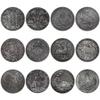 12pcs/Set Twelve Constellations Commemorative Coin Metal Vintage Lucky Coin Collection view 1
