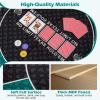 Giantex 48" Poker Table Top, 6 Player Foldable Round Blackjack Poker Table Topper w/Carrying Bag, Cup Holders, Padded Rails, Portable Texas Holdem Poker Mat Layout for Casino Card Board Game view 3
