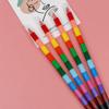 12 Colors Stackable Puzzle Crayon Pens Total Length 10'' Kids Students Coloring Set for Home Party view 2