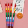 12 Colors Stackable Puzzle Crayon Pens Total Length 10'' Kids Students Coloring Set for Home Party view 3
