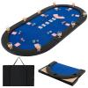 Giantex 82" x 42" Poker Table Top, 10 Player Oval Triple-Fold Blackjack Poker Card Table Topper w/Carrying Bag, Cup Holders, Portable Foldable Texas Holdem Poker Mat Layout for Casino Board Game view 1
