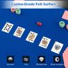 Giantex 82" x 42" Poker Table Top, 10 Player Oval Triple-Fold Blackjack Poker Card Table Topper w/Carrying Bag, Cup Holders, Portable Foldable Texas Holdem Poker Mat Layout for Casino Board Game view 3