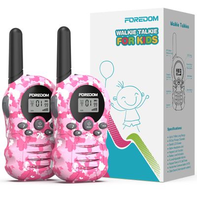 FOREDOM Walkie Talkies for Kids Walkie Talkies Long Range for Boys & Girls Age 3 to 12 Year Old Birthday Cool Army Toys - 2 Pack