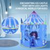 Amplov Princess Pop Up Play Tent, Frozen Toys for Girls, Large 53" x 41" Indoor/Outdoor Ice Castle Playhouse with LED Lights and Carrying Bag, Ideal Gift for Ages 3-9 view 3