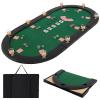 Giantex 82" x 42" Poker Table Top, 10 Player Oval Triple-Fold Blackjack Poker Card Table Topper w/Carrying Bag, Cup Holders, Portable Foldable Texas Holdem Poker Mat Layout for Casino Board Game view 1