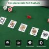 Giantex 82" x 42" Poker Table Top, 10 Player Oval Triple-Fold Blackjack Poker Card Table Topper w/Carrying Bag, Cup Holders, Portable Foldable Texas Holdem Poker Mat Layout for Casino Board Game view 3