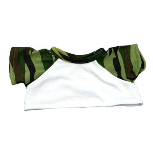 Camo SpecialTee T-Shirt for 610 Inch Plush Animals Clothes Fits Teddy Bears and Stuffed Animal Outfits Camouflage Tee Wardrobe Accessory