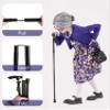 100 Days of School Old Lady Costume for Kids Girls,100th Day Old Lady Wig Granny Grandma Dress Up view 2