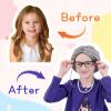 100 Days of School Old Lady Costume for Kids Girls,100th Day Old Lady Wig Granny Grandma Dress Up view 3