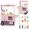 HONEY JOY Kids Ice Cream Cart & Shop, Wooden Grocery Store w/Play Food, Vending Machine, Ice Cream Maker, Screen, Dessert Display Stand, Truck - Gift for Boys & Girls (Pink) view 1