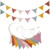 17 ft Pennant Banner Flags, Toddler Boy and Girl Room Decor Pennant, Nursery Fabric Garland Triangle Bunting Flag Baby Banner for Decor Baby Birthday Boho Wedding Shower Party (Pink Candy, 2PCS) view 1