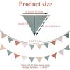 17 ft Pennant Banner Flags, Toddler Boy and Girl Room Decor Pennant, Nursery Fabric Garland Triangle Bunting Flag Baby Banner for Decor Baby Birthday Boho Wedding Shower Party (Pink Candy, 2PCS) view 2