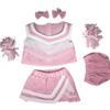 Plush Gear Pink & White Cheer Uniform for Plush Toy Outfit - Cute Cheerleader Dress-Up Set Your Buddy Friends, Make Your Own Stuffed Animal, Fits Most 6"-10" Soft Toys! view 1