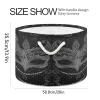 Takiito Mardi Gras Retro Mask Storage Basket for Organizing, Fabric Collapsible Basket with Cotton Rope Handle for Bathroom Laundry Nursery view 2