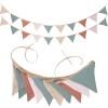 17 ft Pennant Banner Flags, Toddler Boy and Girl Room Decor Pennant, Nursery Fabric Garland Triangle Bunting Flag Baby Banner for Decor Baby Birthday Boho Wedding Shower Party (Pastel Candy, 2PCS) view 1