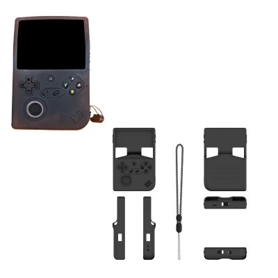 TEHAOUU Silicone Protective Case for ANBERNIC RG40XXV Anti-Slip Anti-fall Washable Anti-Scratch Dust prevention Shockproof Cover with Lanyard Handheld Game Console Storage Box Accessories