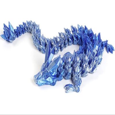 3D Printed Dragon,Chinese Dragon,12inch Flexible Articulated Dragon,Dragon Fidget Toys for Flexible Joints Luck Dragon for Home Office Desk Decoration,ADHD Toys, Surprise Fantasy Gifts(Mech Blue)