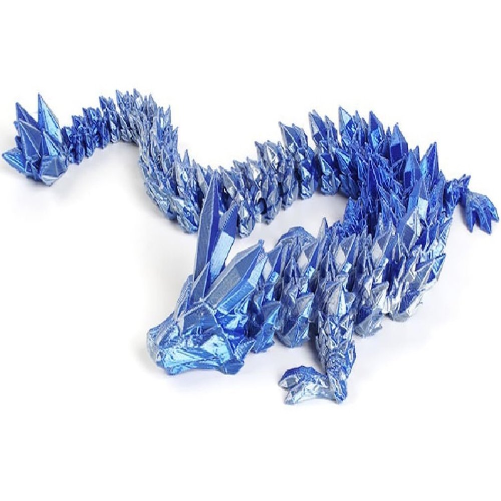 3D Printed Dragon,Chinese Dragon,12inch Flexible Articulated Dragon,Dragon Fidget Toys for Flexible Joints Luck Dragon for Home Office Desk Decoration,ADHD Toys, Surprise Fantasy Gifts(Mech Blue)