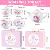 TUZT Porcelain Tea Party Set for Little Girls Kids Toddlers, 13Pcs Unicorn Tea Set - Teapot & Cup & Saucer & Suitcase,Pretend Play Toys Kitchen Set - Christmas Birthday Gift for Girls view 3