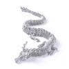 3D Printed Dragon,Chinese Dragon,12inch Flexible Articulated Dragon,Dragon Fidget Toys for Flexible Joints Luck Dragon for Home Office Desk Decoration,ADHD Toys, Surprise Fantasy Gifts(Sliver) view 1