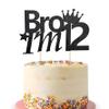 12th Birthday Cake Topper, Black Glitter Bro I'm 12 Cake Pick Cheers to 12 Years Old Cake Decorations for Boys Him Pre-teen 12th Party Supplies Twelve Years Birthday Topper (Black) view 1