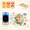 28 Pcs Wooden Domino Puzzle Game - Multicolor Fruit & Animal Design, Educational Family Logic and Thinking Skill Development Toy, Children's Dominoes with Pictures, Gifts for Preschool and Age 3+ view 2