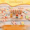 28 Pcs Wooden Domino Puzzle Game - Multicolor Fruit & Animal Design, Educational Family Logic and Thinking Skill Development Toy, Children's Dominoes with Pictures, Gifts for Preschool and Age 3+ view 3