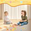 28 Pcs Wooden Domino Puzzle Game - Multicolor Fruit & Animal Design, Educational Family Logic and Thinking Skill Development Toy, Children's Dominoes with Pictures, Gifts for Preschool and Age 3+ view 4