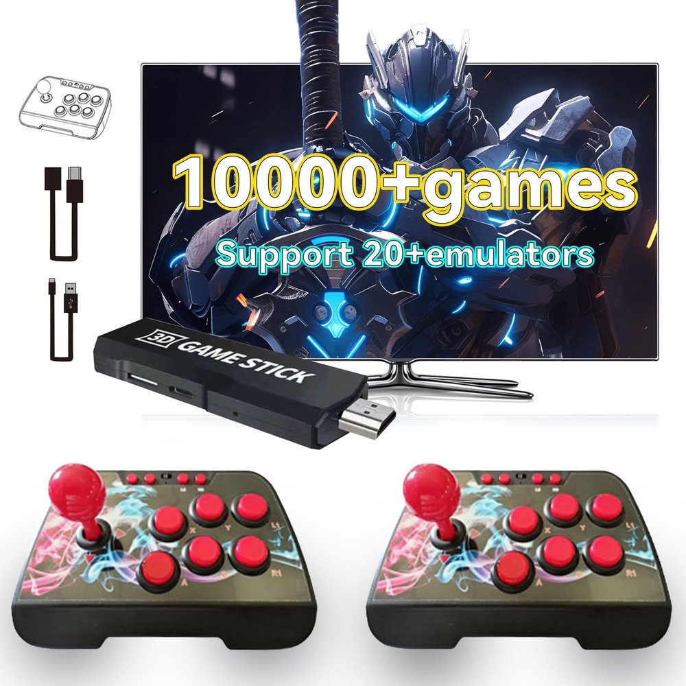 HKOORLAMULS X2 Ultar Retro Game Stick Gaming Console Retro 4K, Video Game Console 64G Built-in 10000+ 3D Games,HDMI Output for TV, 20+ Emulators Arcade for Kids Adults