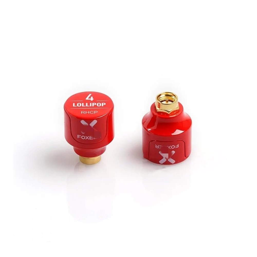 For Foxeer Lollipop 4 For Stubby ant 2.6DBi 5.8G RHCP LHCP FPV SMA RPSMA Micro Mushroom Receiver ant For FPV RC Drone Goggle(2 pcs Red SMA RHCP)