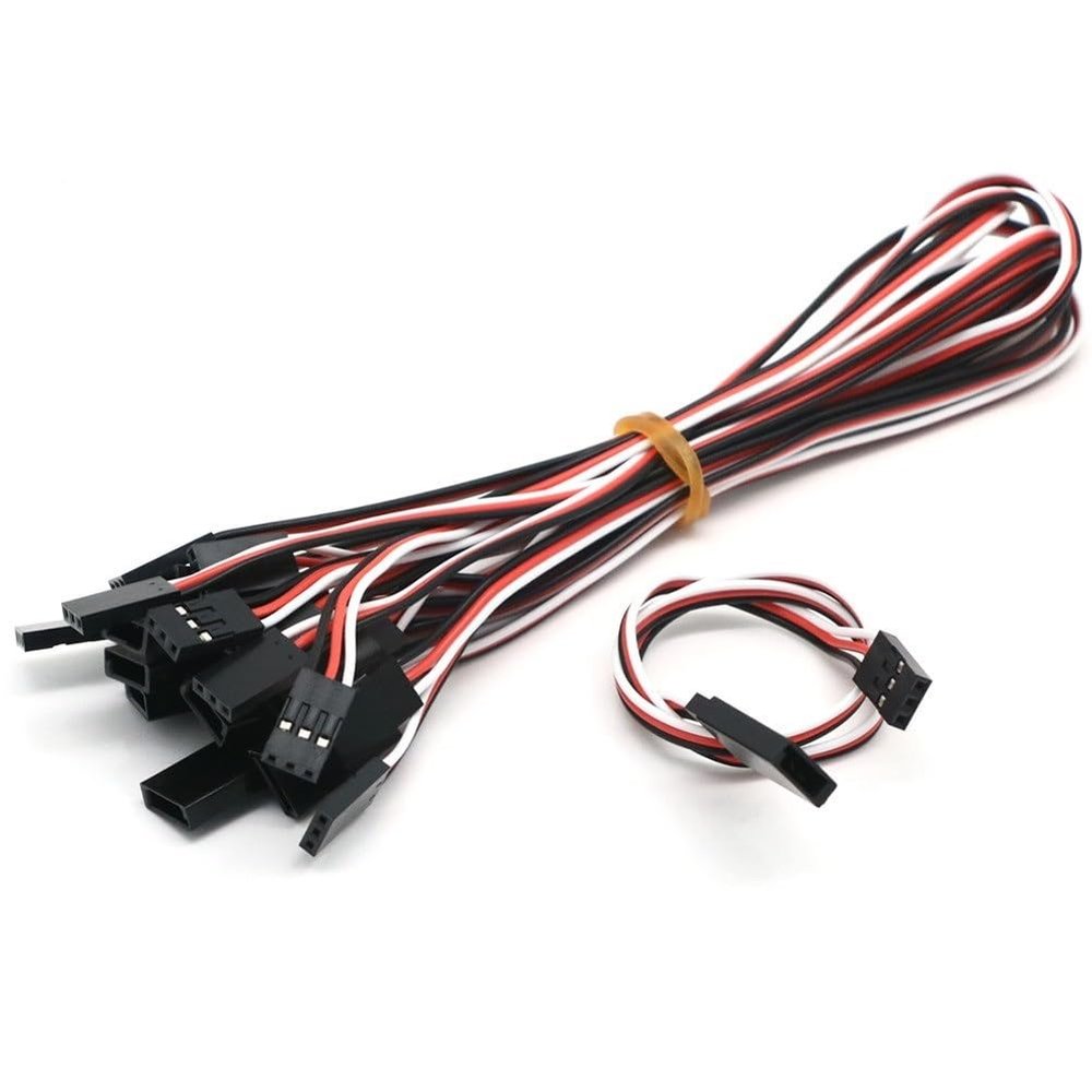 10pcs 100mm/150mm/200mm/300mm/500mm RC Servo Extension Cord Wire Lead For JR For Rc Helicopter Rc Drone(300MM)