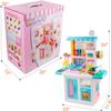 Kids Kitchen Playset with Lights and Sounds  Pretend Play Kitchen Set for Girls, Featuring a Cooking Stove with Steam, Play Sink, and Cutting Food Toys view 4