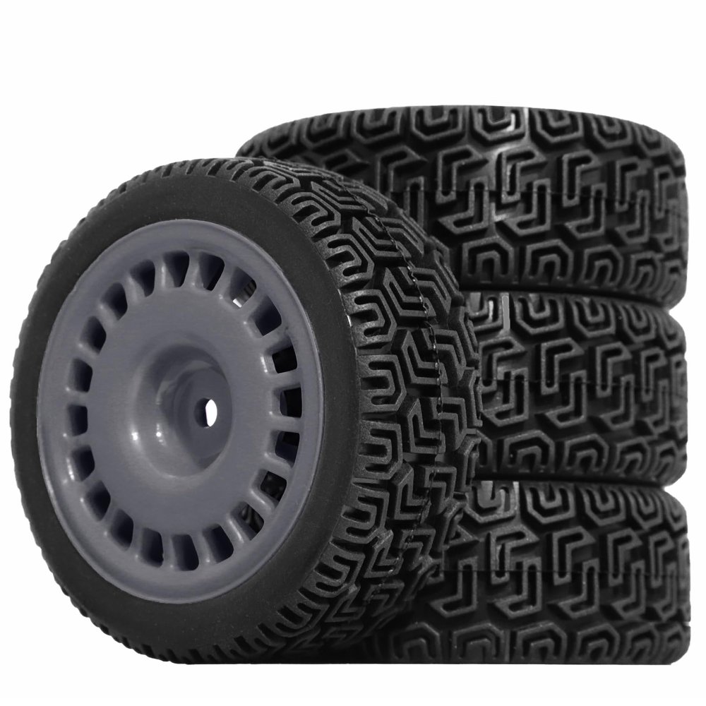 1/10 RC On-Road tires 68mm 4 PCS Rally Tires General Purpose Grip Soft Material Tread For 1:10 Tamiya xv02 Maze Tires Lc Off-Road 94123 Kyosho FW06%t048 (Gray, 3)