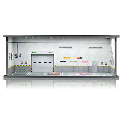 Saichotoy Display Case for Hot Wheels: Stackable Parking Garage for 1/64 Scale Matchbox Toy Car, Foamboard Storage for Monster Trucks with LED Light and Acrylic Cover, Depot