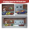 Saichotoy Display Case for Hot Wheels: Stackable Parking Garage for 1/64 Scale Matchbox Toy Car, Foamboard Storage for Monster Trucks with LED Light and Acrylic Cover, Depot view 2