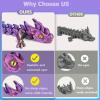 24in Large 3D Printed Dragon with Eyes, Articulated Fidget 3D Printed Animals, Stress Relief 3D Printed Toy for Anxiety & ADHD, Unique Home Office Dcor view 2