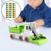 DYNWAVE Construction Vehicle Toy Lift Engineering Car Crane Educational Automatic Bead Sweeper Truck for Kids Birthday Gifts Children, Transport Truck view 2
