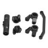 1/24 Scale RC Front Steering Link Set, Lightweight RC Front Steering Knuckle Set for ECX Barrage, RGT, FTX Climbing Car (Black) view 2