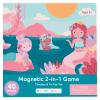 Stephen Joseph, Magnetic Checkers and Tic-Tac-Toe, 40 pc Magnetic 2 in 1 Travel Play Set Fun Game for Families, Ideal for Ages 3+ Travel Game for Kids with Travel Tin, Mermaid view 1